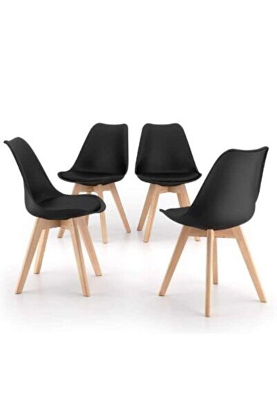 JollyMag Set 4 buc, Scaune Stil Scandinav, cu Picioare din Lemn de Fag, Sezut...