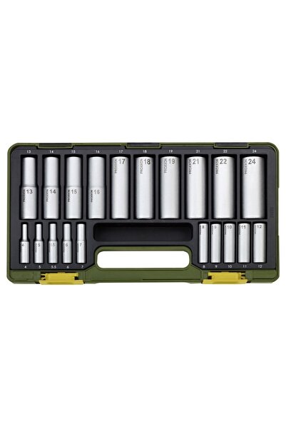 JollyMag Special Long Socket Wrench Set, Proxxon 23292, 20 Pieces