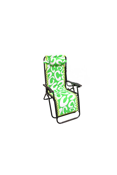 Gimihome Scaun de camping cu tetieră, pânză, 120 KG, verde, cadru metalic