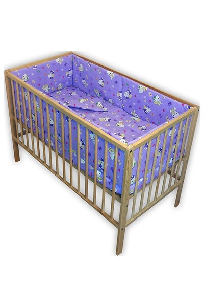 JollyMag Hubners Kitty 5dílné fialové povlečení do postýlky