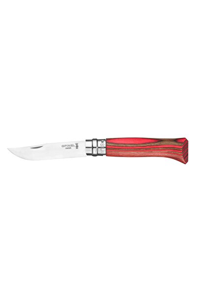 Opinel Pocket Knife N°08, Stainless Steel, 8.5 cm, 'Tradition Luxe', Red Birch -