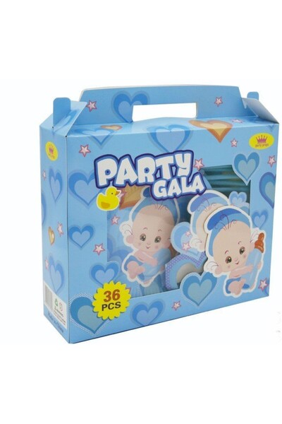 Mirific Party Set pentru petrecere copii, Bebelus albastru, 36 piese