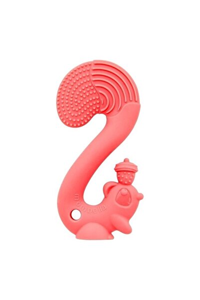 JollyMag Inel de dentiție din silicon, Mombella - Veveriță roz