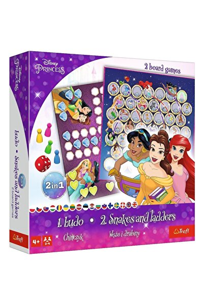 Trefl Jocul Disney Princess 2 în 1 Ludo și Șerpi și Scări