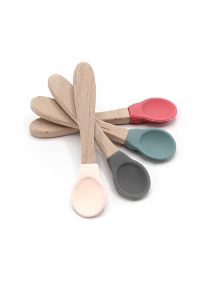 Babyjem Κουτάλι με λαβή μπαμπού και στρογγυλεμένη άκρη σιλικόνης (Χρώμα: Εκρού)