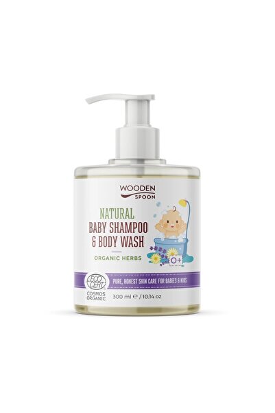 OEM Sampon si gel dus pentru copii si bebelusi Herbs, bio, 300ml, Wooden Spoon