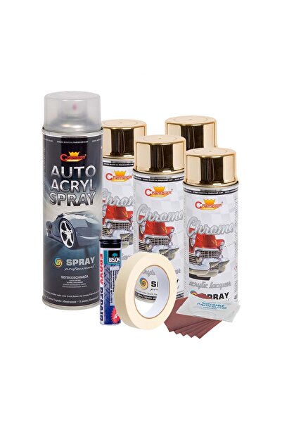 Avex Kit complet de reparare și vopsire jante, culoare auriu metalizat, V4