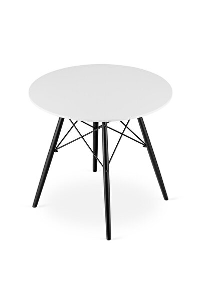 JollyMag Masa stil scandinav, Artool, Todi, rotund, MDF si lemn, alb si negru...