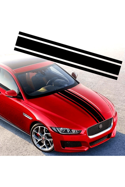 JollyMag Sticker autoadeziv Tuning, model "Triple Stripes", dimensiune 125 x ...