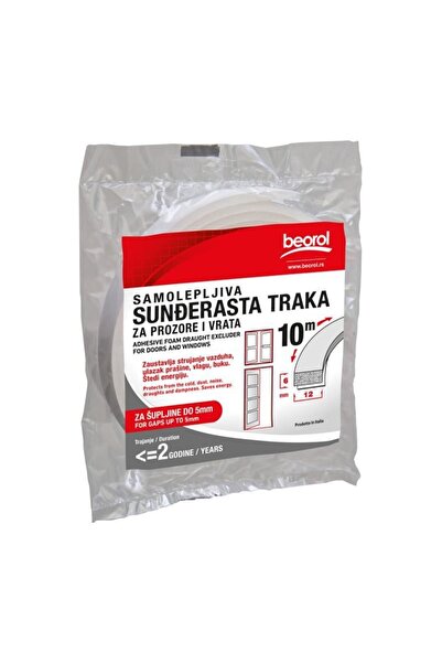 beorol Banda etansare usi si ferestre, burete, 6 x 12 mm, 10 m,