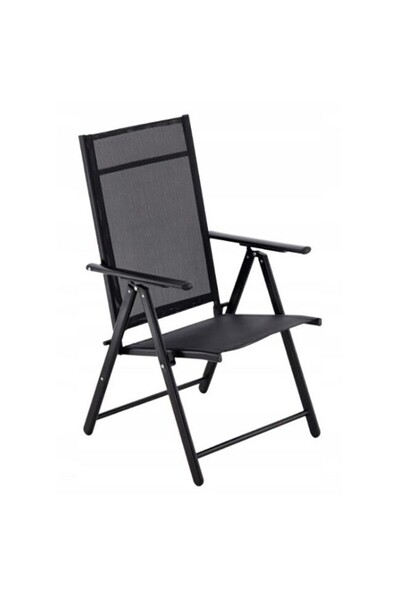 Chomik Scaun pliabil de grădină/terasă, oțel, negru, 60 x 58 x 100 cm,