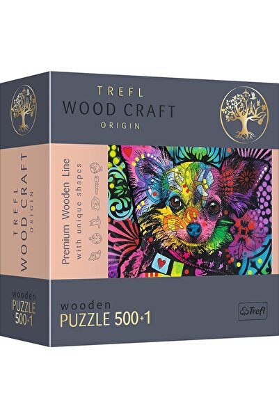 Trefl Puzzle din lemn Trefl Wood Craft, Catelusii dragalasi, 500+1 piese