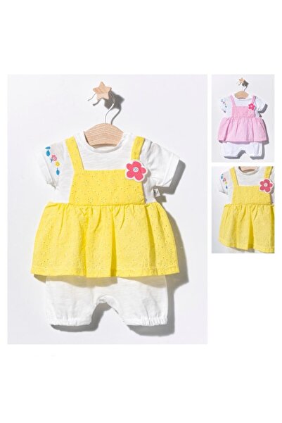 JollyMag Salopeta de vara pentru bebelusi Flower, Tongs baby (Culoare: Galben...