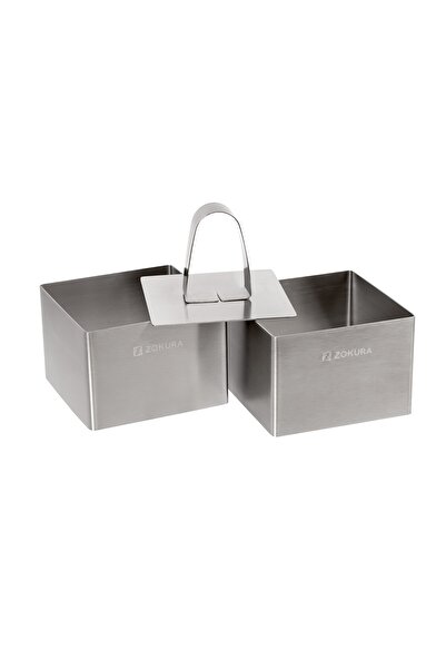 Zokura Set 2 forme decorare patrate si presa, inox, 7 x 7 x 5 cm