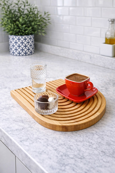 Janset ديكور من الخيزران بألوان قوس قزح والعرض - صينية تقديم