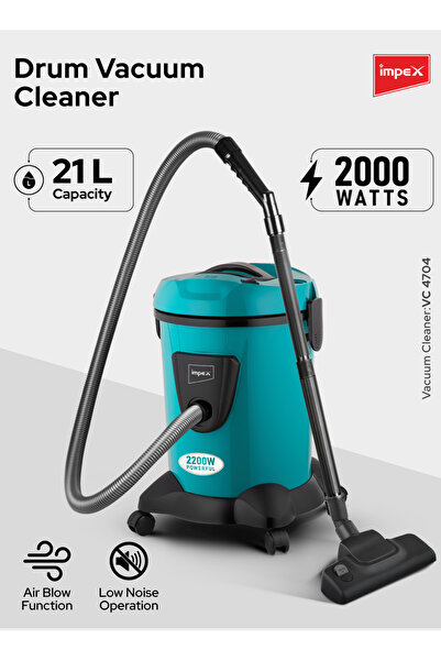 İMPEX مكنسة كهربائية سعة 21 لترًا، بقوة 2200 واط، مزودة بوظيفة التجفيف والنفخ...