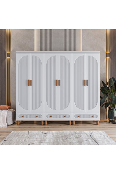 Velmo‏‎ Barrel 6 Kapaklı Gardırop (Aynasız)