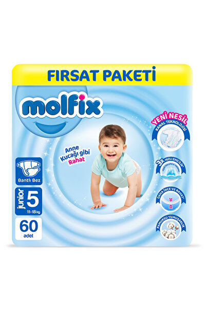 Molfix Bebek Bezi 5 Beden Junior Fırsat Paketi 60 Adet