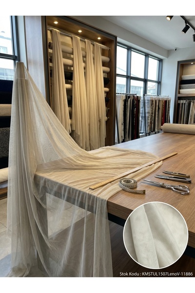 LEVENT ÖZEL Petek Dokulu Dekoratif Tül Perdelik Kumaş 100en300boy