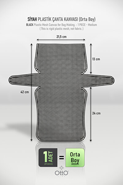 Otto Plastično Torba platno - crno - srednje veličine (21.5x42cm) - 1 komad