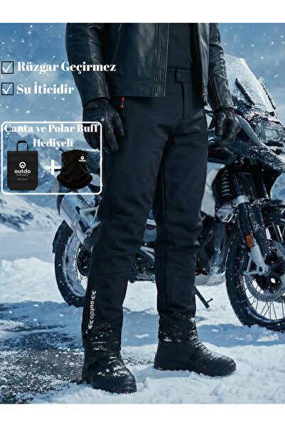 OUTDO Premium Softshell Motorsiklet Pantolonu SİYAH