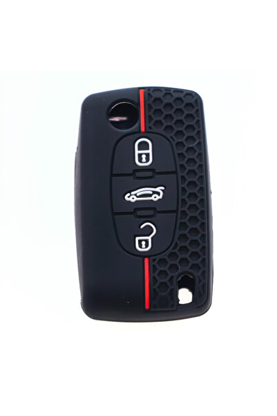 Choice غطاء مفتاح سيارة سيليكون قابل للطي بثلاثة أزرار لسيارات سيتروين C2 C3 ...