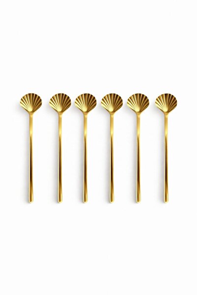 Yazz Atelier 6-Piece Matte Gold Mussel Teaspoon