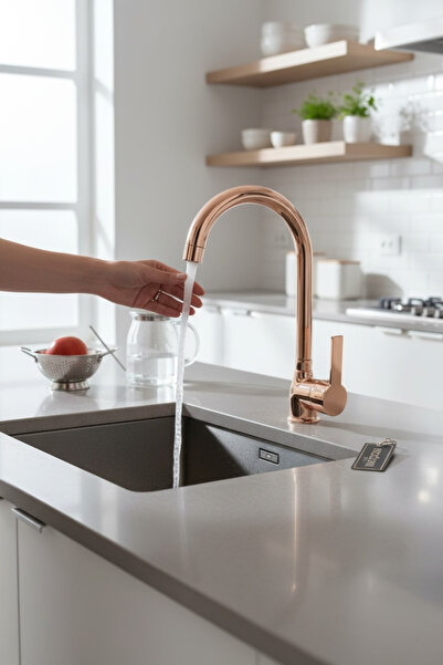 İSAOĞLU YAPI Bakır Mutfak Bataryası Bronz Mutfak Bataryası Rose Bakır Evye Mu...