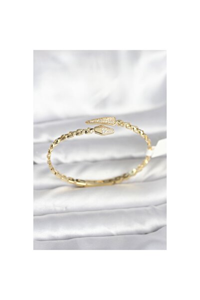 Clariss Snake Model Brass Gold Color Women's Handcuff Bracelet - Tj-Bb8091 Tg...