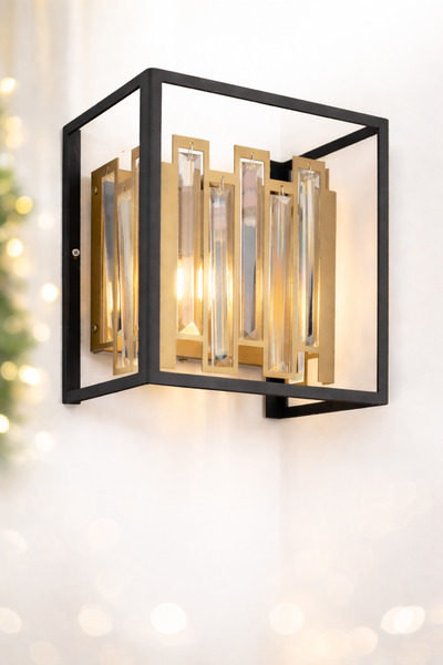 HubRom Κρυστάλλινη απλίκα τοίχου ADRAN 3916-01W-BL-FRR, 23 × 25 cm, 1 × E14 (...