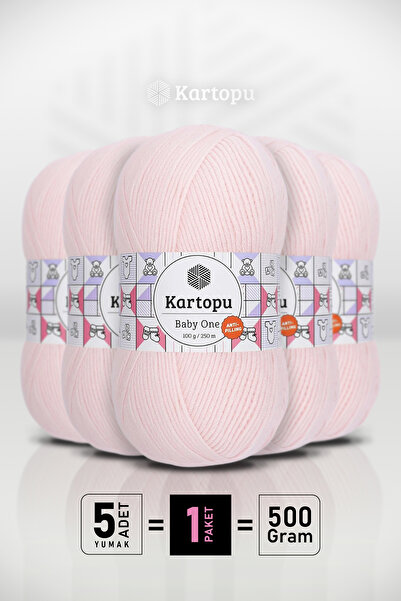 Kartopu Baby One - Baby Pink K255 - 5 Pack - 100Gr/250M - Baby Yarn - Anti Pi...