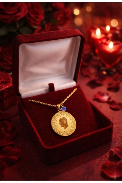 Onur Gümüş ATA lira Tam Çelik Kolye