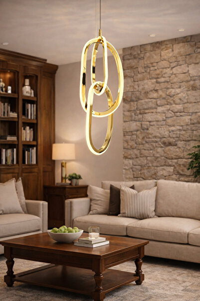 HubRom CARA 24011-50YY Χρυσός πολυέλαιος LED 35x100 cm 66W Θερμό / Ουδέτερο /...