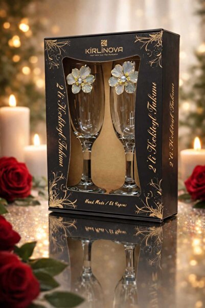 KirLiNova Gray Flower Detailed Cocktail Glass Set of 2 – (190 ml |   Coffee S...