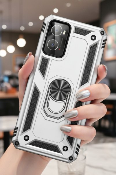 TechTrove Oppo A36 Case Magnetic Tpu Tank Cover with Ring Stand