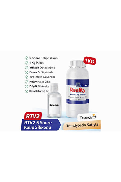 REALİTY YAPI Kalıp Silikonu 1 Kg. (RTV2, Yarı Şeffaf, 5 Shore)