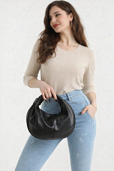 Z&ÇBUTİKK Women's Soft Textured Knotted Handbag – Minimal Design