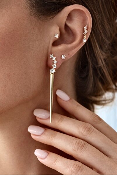 Sense of Atelier Seren Blade Gold Long Dangle Earrings