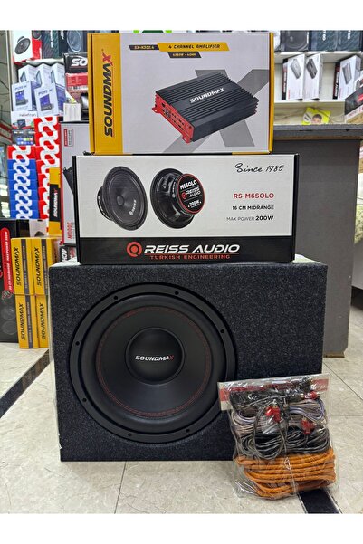 REISS AUDIO Paket Set 30cm Bass 16cm Midrange Soundmax 4kanallı Anfi Plc Kobl...