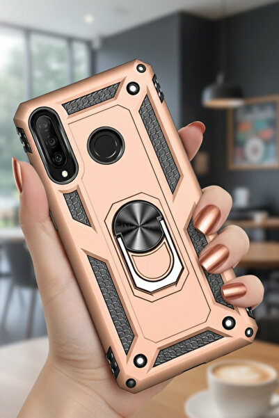 TechTrove Huawei P30 Lite Kılıf Yüzüklü Stand Olabilen Magnetic Tpu Tank Kapak