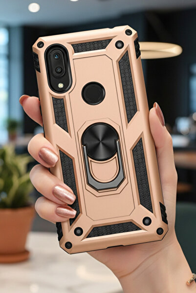 TechTrove Huawei Y7 Prime 2019 Kılıf Yüzüklü Stand Olabilen Magnetic Tpu Tank...