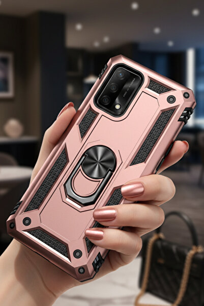 TechTrove Oppo A74 4G Kılıf Yüzüklü Stand Olabilen Magnetic Tpu Tank Kapak