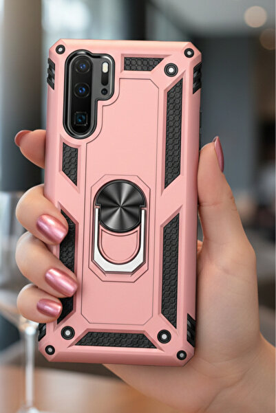 TechTrove Huawei P30 Pro Kılıf Yüzüklü Stand Olabilen Magnetic Tpu Tank Kapak