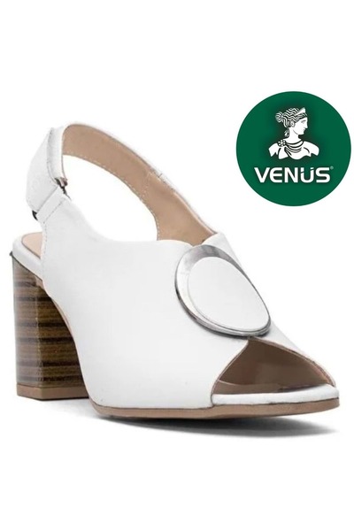 Venüs Nobilis Genuine Leather Comfort Orthopedic Women's Sandals White