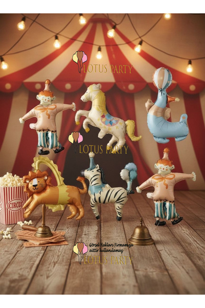 LOTUS PARTY Mini Sirk Temalı Balon - 6 lı Sirk Tamalı Balon - 1 Paket içieris...