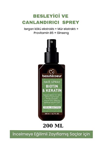 beautecoeur parlaklık ve canlılık verıcı BIOTIN VE KERATIN SPREY