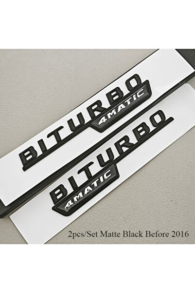Choice Matte Black 2pcs Logo TURBO 4MATIC Car Emblem Both Side Fender Badge S...
