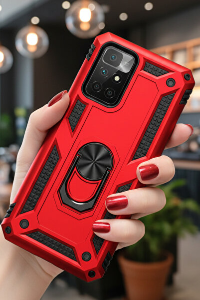 TechTrove Xiaomi Redmi 10 Kılıf Yüzüklü Stand Olabilen Magnetic Tpu Tank Kapak