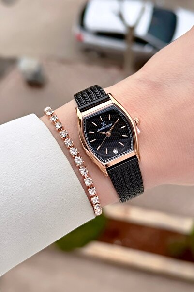 Daniel Klein Case Rose Cord Black Color Adjustable Cord Women's Wristwatch an...