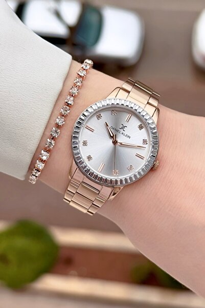 Daniel Klein Bronze Color 2 Years Warranty 34 mm Women's Wristwatch and Bracelet